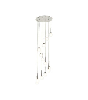 Baldwin 57cm Round Multiple Pendant 2.5m 13 x G9 Polished Chrome/Frosted/Clear Type M Shade-1