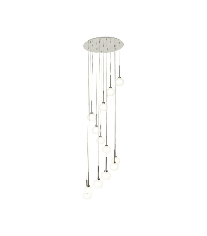 Baldwin 57cm Round Multiple Pendant 2.5m 13 x G9 Polished Chrome/Frosted/Clear Type M Shade-1