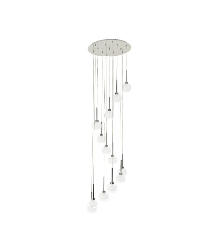 Baldwin 57cm Round Multiple Pendant 2.5m 13 x G9 Polished Chrome/Frosted/Clear Type M Shade-4