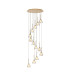 Baldwin 57cm Round Multiple Pendant 2.5m Curved Cone Glass (U) 13 Light G9 French Gold/Iridescent/Opal/Matt Gold-1