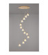 Baldwin 57cm Round Multiple Pendant 2.5m Curved Cone Glass (U) 13 Light G9 French Gold/Iridescent/Opal/Matt Gold-3