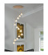 Baldwin 57cm Round Multiple Pendant 2.5m Curved Cone Glass (U) 13 Light G9 French Gold/Iridescent/Opal/Matt Gold-4
