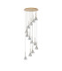 Baldwin 57cm Round Multiple Pendant 2.5m Curved Cone Glass (U) 13 Light G9 French Gold/Iridescent/Opal/Matt Gold-6