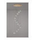 Baldwin 57cm Round Multiple Pendant 2.5m Curved Cone Glass (U) 13 Light G9 French Gold/Iridescent/Opal/Matt Gold-16