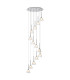 Baldwin 57cm Round Multiple Pendant 2.5m Curved Cone Glass (U) 13 Light G9 Polished Chrome/Iridescent/Opal-1