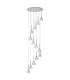 Baldwin 57cm Round Multiple Pendant 2.5m Curved Cone Glass (U) 13 Light G9 Polished Chrome/Iridescent/Opal-4
