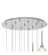 Baldwin 57cm Round Multiple Pendant 2.5m Curved Cone Glass (U) 13 Light G9 Polished Chrome/Iridescent/Opal-5
