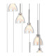 Baldwin 57cm Round Multiple Pendant 2.5m Curved Cone Glass (U) 13 Light G9 Polished Chrome/Iridescent/Opal-6