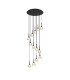 Baldwin 57cm Round Multiple Pendant 2.5m Curved Cone Glass (U) 13 Light G9 Satin Black/Iridescent/Opal-1
