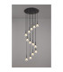Baldwin 57cm Round Multiple Pendant 2.5m Curved Cone Glass (U) 13 Light G9 Satin Black/Iridescent/Opal-3