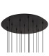 Baldwin 57cm Round Multiple Pendant 2.5m Curved Cone Glass (U) 13 Light G9 Satin Black/Iridescent/Opal-5