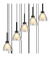 Baldwin 57cm Round Multiple Pendant 2.5m Curved Cone Glass (U) 13 Light G9 Satin Black/Iridescent/Opal-6
