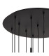 Baldwin 57cm Round Multiple Pendant 2.5m Curved Cone Glass (U) 13 Light G9 Satin Black/Iridescent/Opal-7