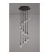 Baldwin 57cm Round Multiple Pendant 2.5m Curved Cone Glass (U) 13 Light G9 Satin Black/Iridescent/Opal-12