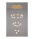 Baldwin 77cm Round Multiple Pendant 3.5m Curved Cone Glass (U) 19 Light G9 French Gold/Iridescent/Opal/Matt Gold-3