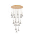 Baldwin 77cm Round Multiple Pendant 3.5m Curved Cone Glass (U) 19 Light G9 French Gold/Iridescent/Opal/Matt Gold-4