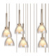 Baldwin 77cm Round Multiple Pendant 3.5m Curved Cone Glass (U) 19 Light G9 French Gold/Iridescent/Opal/Matt Gold-6
