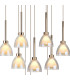 Baldwin 77cm Round Multiple Pendant 3.5m Curved Cone Glass (U) 19 Light G9 French Gold/Iridescent/Opal/Matt Gold-7