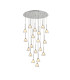 Baldwin 77cm Round Multiple Pendant 3.5m Curved Cone Glass (U) 19 Light G9 Polished Chrome/Iridescent/Opal-1