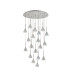 Baldwin 77cm Round Multiple Pendant 3.5m Curved Cone Glass (U) 19 Light G9 Polished Chrome/Iridescent/Opal-4
