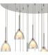 Baldwin 77cm Round Multiple Pendant 3.5m Curved Cone Glass (U) 19 Light G9 Polished Chrome/Iridescent/Opal-5