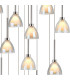 Baldwin 77cm Round Multiple Pendant 3.5m Curved Cone Glass (U) 19 Light G9 Polished Chrome/Iridescent/Opal-6