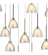 Baldwin 77cm Round Multiple Pendant 3.5m Curved Cone Glass (U) 19 Light G9 Polished Chrome/Iridescent/Opal-7