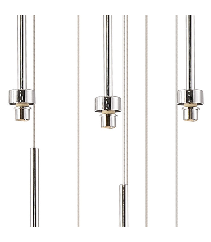 Baldwin 77cm Round Multiple Pendant 3.5m Curved Cone Glass (U) 19 Light G9 Polished Chrome/Iridescent/Opal-10