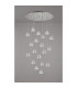 Baldwin 77cm Round Multiple Pendant 3.5m Curved Cone Glass (U) 19 Light G9 Polished Chrome/Iridescent/Opal-14