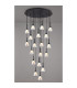 Baldwin 77cm Round Multiple Pendant 3.5m Curved Cone Glass (U) 19 Light G9 Satin Black/Iridescent/Opal-3