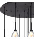 Baldwin 77cm Round Multiple Pendant 3.5m Curved Cone Glass (U) 19 Light G9 Satin Black/Iridescent/Opal-5
