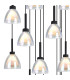 Baldwin 77cm Round Multiple Pendant 3.5m Curved Cone Glass (U) 19 Light G9 Satin Black/Iridescent/Opal-6