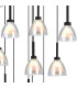Baldwin 77cm Round Multiple Pendant 3.5m Curved Cone Glass (U) 19 Light G9 Satin Black/Iridescent/Opal-7