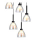 Baldwin 77cm Round Multiple Pendant 3.5m Curved Cone Glass (U) 19 Light G9 Satin Black/Iridescent/Opal-8