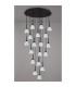 Baldwin 77cm Round Multiple Pendant 3.5m Curved Cone Glass (U) 19 Light G9 Satin Black/Iridescent/Opal-14