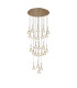 Baldwin 87cm Round Multiple Pendant 5m Curved Cone Glass (U) 24 Light G9 French Gold/Iridescent/Opal/Matt Gold-1