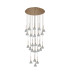 Baldwin 87cm Round Multiple Pendant 5m Curved Cone Glass (U) 24 Light G9 French Gold/Iridescent/Opal/Matt Gold-3