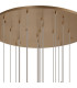 Baldwin 87cm Round Multiple Pendant 5m Curved Cone Glass (U) 24 Light G9 French Gold/Iridescent/Opal/Matt Gold-4