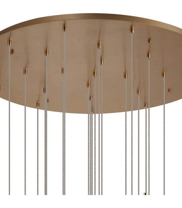 Baldwin 87cm Round Multiple Pendant 5m Curved Cone Glass (U) 24 Light G9 French Gold/Iridescent/Opal/Matt Gold-4