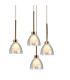 Baldwin 87cm Round Multiple Pendant 5m Curved Cone Glass (U) 24 Light G9 French Gold/Iridescent/Opal/Matt Gold-7