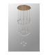 Baldwin 87cm Round Multiple Pendant 5m Curved Cone Glass (U) 24 Light G9 French Gold/Iridescent/Opal/Matt Gold-13