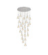 Baldwin 87cm Round Multiple Pendant 5m Curved Cone Glass (U) 24 Light G9 Polished Chrome/Iridescent/Opal Weight: 19.2kg-1
