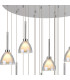 Baldwin 87cm Round Multiple Pendant 5m Curved Cone Glass (U) 24 Light G9 Polished Chrome/Iridescent/Opal Weight: 19.2kg-5