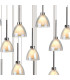 Baldwin 87cm Round Multiple Pendant 5m Curved Cone Glass (U) 24 Light G9 Polished Chrome/Iridescent/Opal Weight: 19.2kg-6