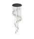 Baldwin 87cm Round Multiple Pendant 5m Curved Cone Glass (U) 24 Light G9 Satin Black/Iridescent/Opal Item Weight: 19.2kg-1
