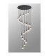 Baldwin 87cm Round Multiple Pendant 5m Curved Cone Glass (U) 24 Light G9 Satin Black/Iridescent/Opal Item Weight: 19.2kg-3