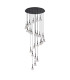 Baldwin 87cm Round Multiple Pendant 5m Curved Cone Glass (U) 24 Light G9 Satin Black/Iridescent/Opal Item Weight: 19.2kg-4
