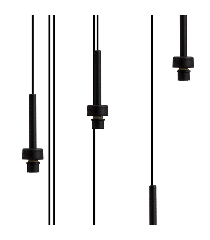 Baldwin 87cm Round Multiple Pendant 5m Curved Cone Glass (U) 24 Light G9 Satin Black/Iridescent/Opal Item Weight: 19.2kg-6