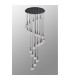 Baldwin 87cm Round Multiple Pendant 5m Curved Cone Glass (U) 24 Light G9 Satin Black/Iridescent/Opal Item Weight: 19.2kg-10