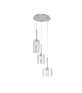Baldwin 35cm Round Pendant 2m 3 x G9 Polished Chrome/Clear Type A